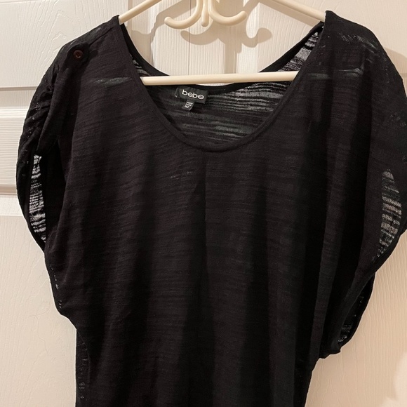 bebe black long top fit med-large - Picture 2 of 11